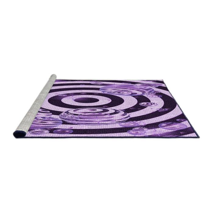 Sideview of Machine Washable Transitional Purple Rug, wshpat968pur