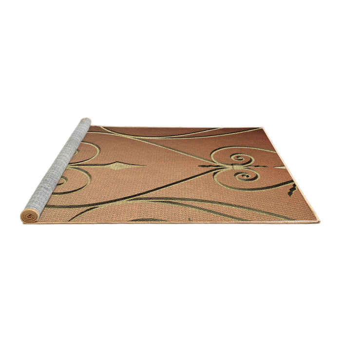 Sideview of Machine Washable Transitional Orange Rug, wshpat969brn