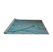 Sideview of Machine Washable Transitional Green Rug, wshpat969lblu