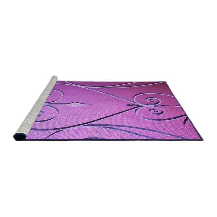 Sideview of Machine Washable Transitional Purple Rug, wshpat969pur