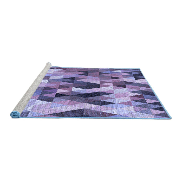 Sideview of Machine Washable Transitional Deep Periwinkle Purple Rug, wshpat97blu