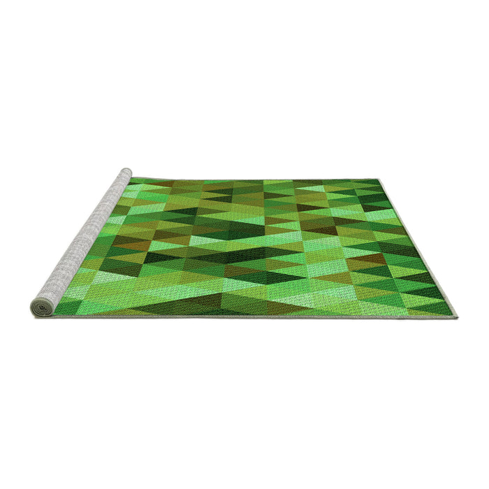 Sideview of Machine Washable Transitional Green Rug, wshpat97grn