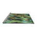 Sideview of Machine Washable Transitional Dark Olive Green Rug, wshpat97lblu
