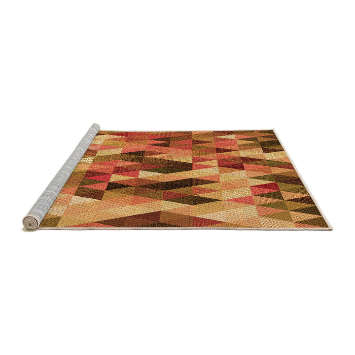 Sideview of Machine Washable Transitional Orange Rug, wshpat97org