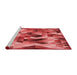 Sideview of Machine Washable Transitional Red Rug, wshpat97rd