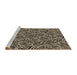 Sideview of Machine Washable Transitional Midnight Gray Rug, wshpat970brn