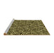 Sideview of Machine Washable Transitional Metallic Gold Rug, wshpat970yw