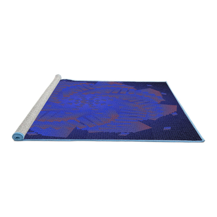 Sideview of Machine Washable Transitional Denim Dark Blue Rug, wshpat971blu
