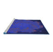 Sideview of Machine Washable Transitional Denim Dark Blue Rug, wshpat971blu