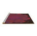 Sideview of Machine Washable Transitional Burgundy Red Rug, wshpat971brn