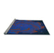 Sideview of Machine Washable Transitional Blue Rug, wshpat971lblu