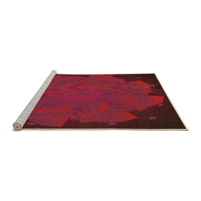 Sideview of Machine Washable Transitional Red Rug, wshpat971org