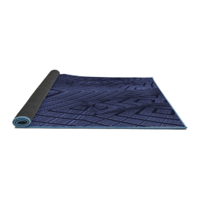 Thickness of Patterned Royal Blue Rug, pat972blu