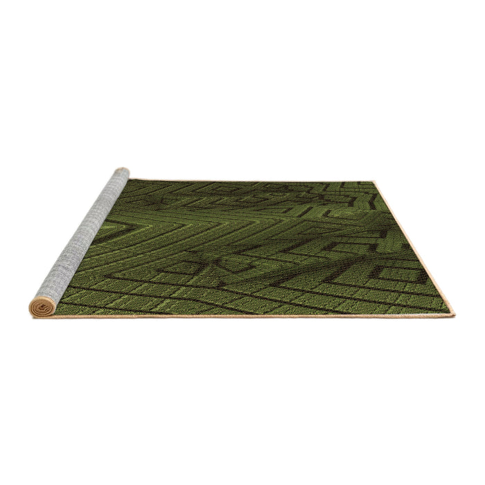 Sideview of Machine Washable Transitional Olive Green Rug, wshpat972brn
