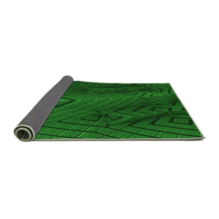 Thickness of Patterned Deep Emerald Green Rug, pat972grn