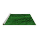 Sideview of Machine Washable Transitional Deep Emerald Green Rug, wshpat972grn