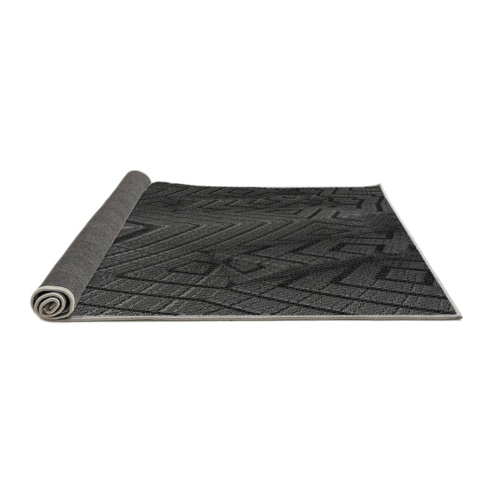 Thickness of Patterned Charcoal Black Rug, pat972gry