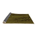 Thickness of Patterned Dark Yellow Green Rug, pat972org