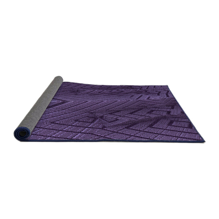 Thickness of Patterned Dark Purple Rug, pat972pur