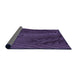 Thickness of Patterned Dark Purple Rug, pat972pur