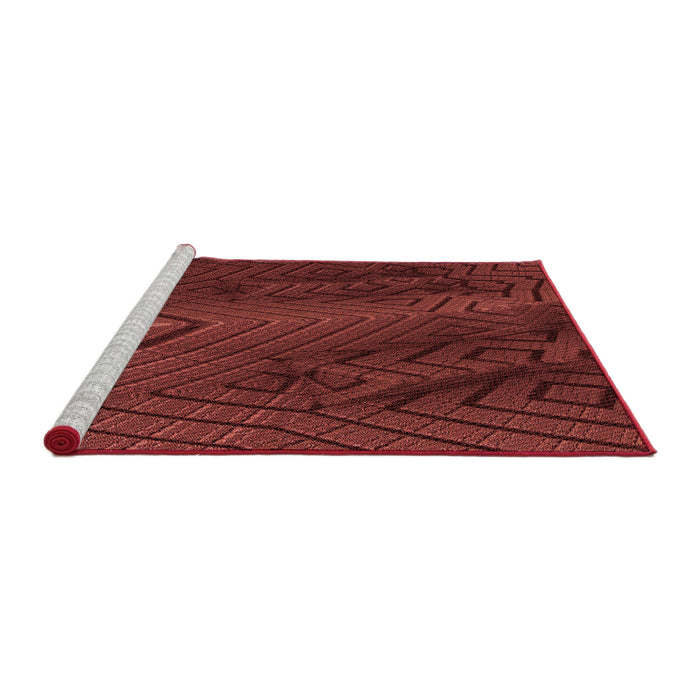 Sideview of Machine Washable Transitional Maroon Red Rug, wshpat972rd