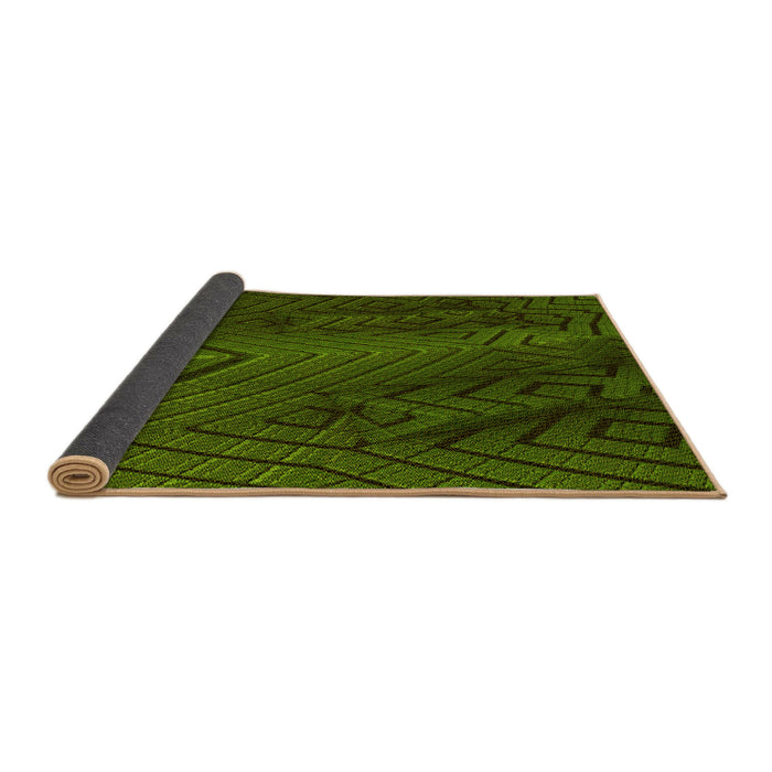 Thickness of Patterned Dark Forest Green Rug, pat972yw