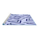 Sideview of Machine Washable Transitional Blue Rug, wshpat973blu