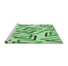 Sideview of Machine Washable Transitional Green Rug, wshpat973grn