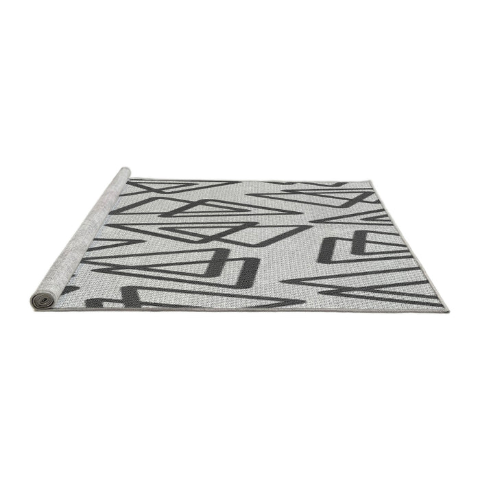 Sideview of Machine Washable Transitional Platinum Gray Rug, wshpat973gry