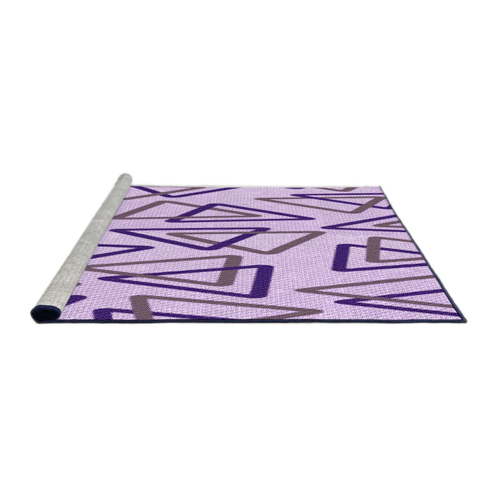 Sideview of Machine Washable Transitional Periwinkle Pink Rug, wshpat973pur