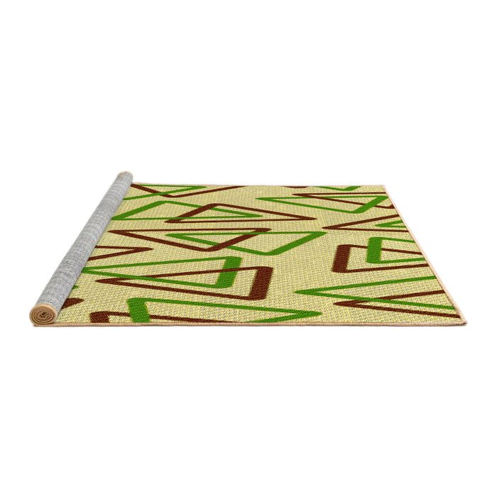 Sideview of Machine Washable Transitional Dark Golden Brown Rug, wshpat973yw