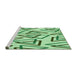 Sideview of Machine Washable Transitional Green Rug, wshpat974grn