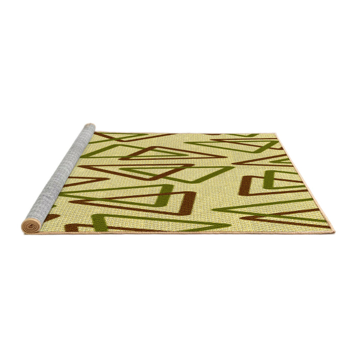 Sideview of Machine Washable Transitional Dark Golden Brown Rug, wshpat974yw