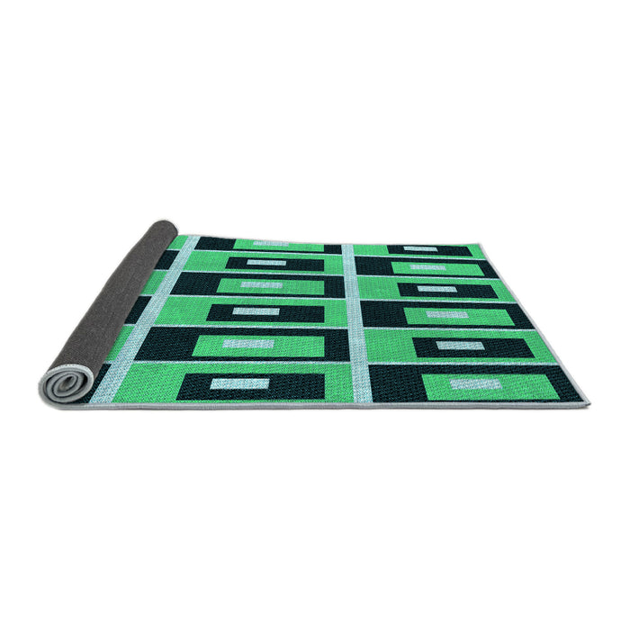 Thickness of Patterned Deep Teal Green Rug, pat975lblu