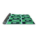 Thickness of Patterned Deep Teal Green Rug, pat975lblu