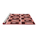 Sideview of Machine Washable Transitional Vermilion Red Rug, wshpat975rd