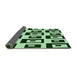 Thickness of Patterned Dark Forest Green Rug, pat976grn