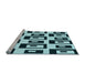 Sideview of Machine Washable Transitional Deep-Sea Blue Rug, wshpat976lblu