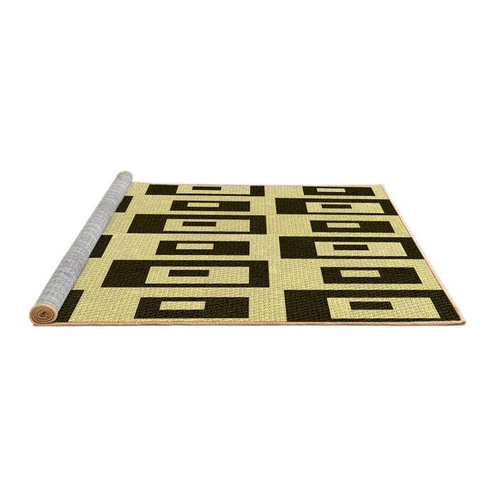 Sideview of Machine Washable Transitional Chocolate Brown Rug, wshpat976yw