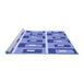 Sideview of Machine Washable Transitional Blue Rug, wshpat977blu