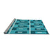 Sideview of Machine Washable Transitional Dark Cyan Green Rug, wshpat977lblu