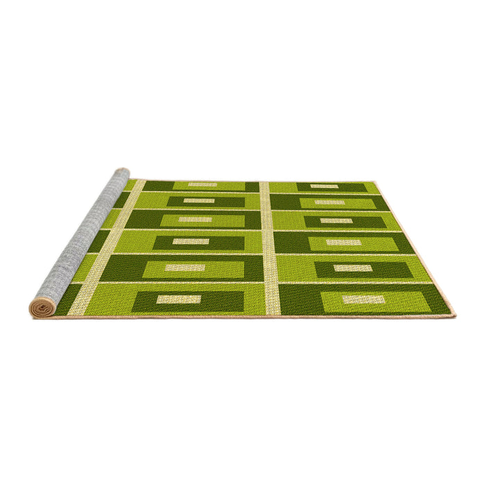 Sideview of Machine Washable Transitional Green Rug, wshpat977yw