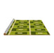 Sideview of Machine Washable Transitional Green Rug, wshpat977yw