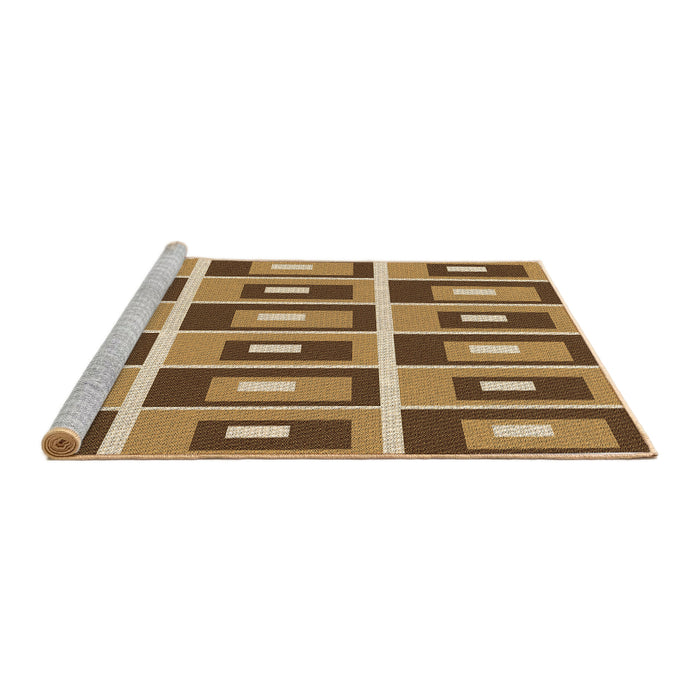 Sideview of Machine Washable Transitional Saddle Brown Rug, wshpat978brn