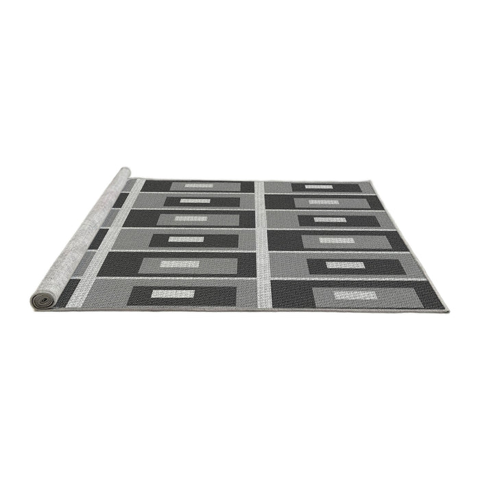 Sideview of Machine Washable Transitional Dark Gray Rug, wshpat978gry