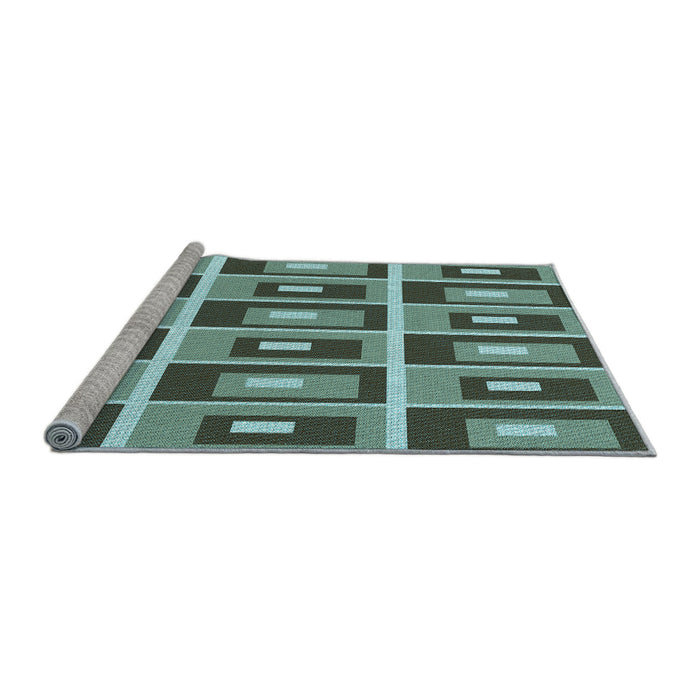 Sideview of Machine Washable Transitional Medium Forest Green Rug, wshpat978lblu