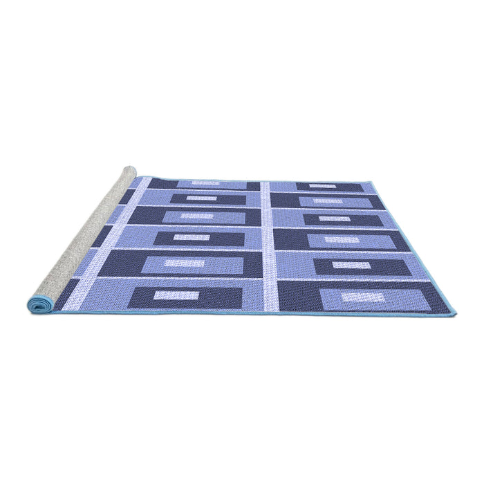 Sideview of Machine Washable Transitional Sky Blue Rug, wshpat979blu