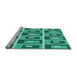 Sideview of Machine Washable Transitional Turquoise Green Rug, wshpat979lblu