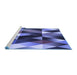 Sideview of Machine Washable Transitional Blue Rug, wshpat98blu