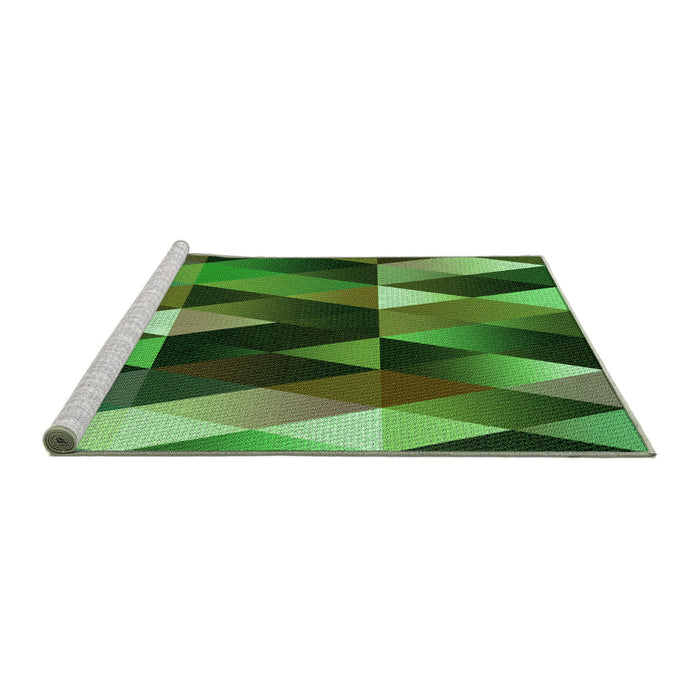 Sideview of Machine Washable Transitional Dark Forest Green Rug, wshpat98grn